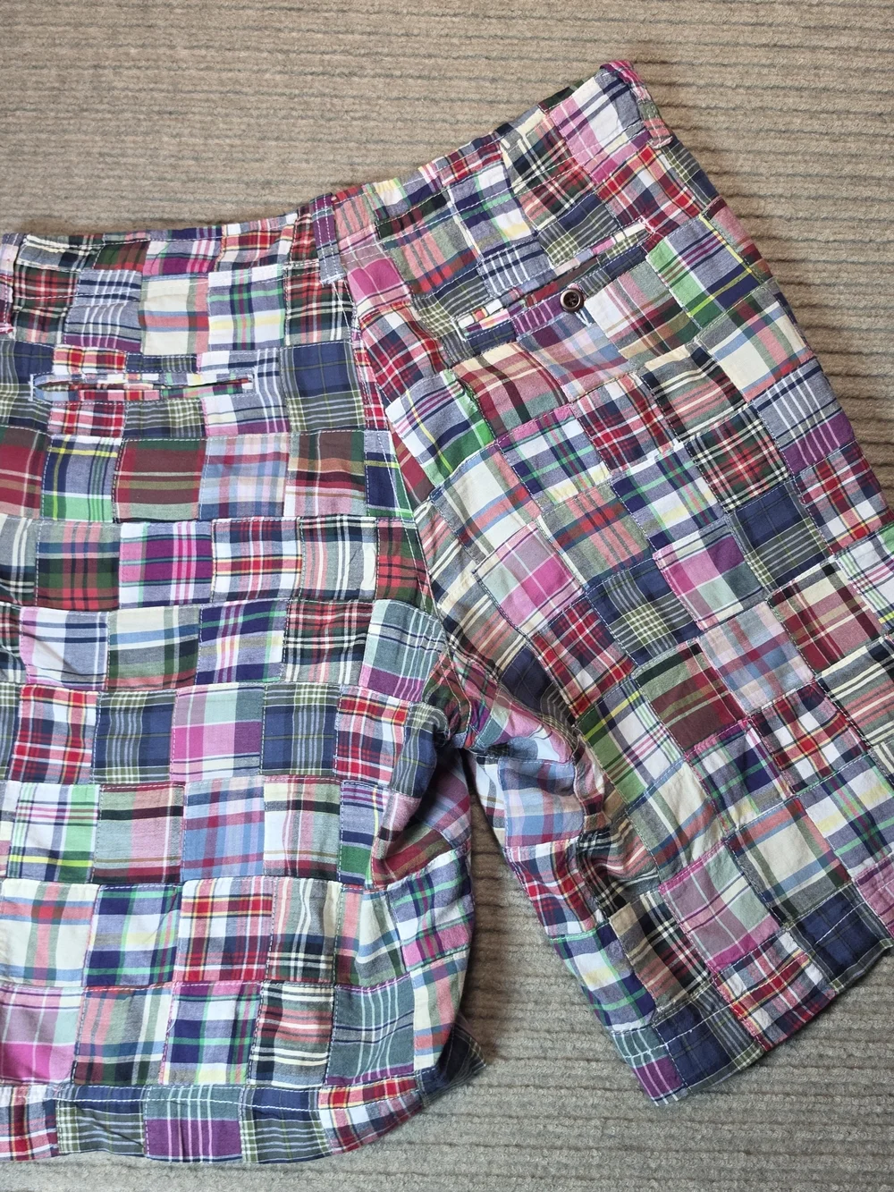 J.Crew Field Short Patchwork Madras Plaid Cotton Multi-Color Shorts Men’s 31